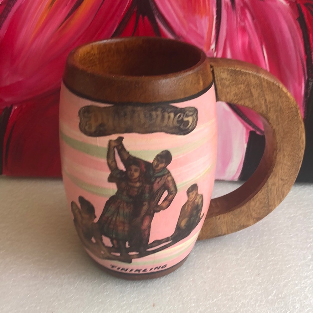 Vintage Philippines wooden Beer Stein